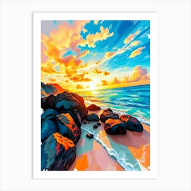 Sunset On The Beach 14 Art Print