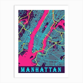 Manhattan Map Poster 1 Art Print