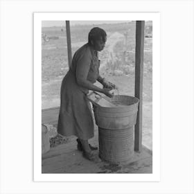 Wife Of Sharecropper Washing Clothes, Southeast Missouri Farms By Russell Lee Art Print