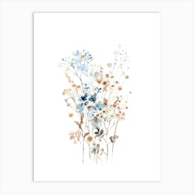 Blue And White Flowers Art Print