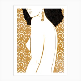 Nude Woman With Gold Earrings Art Print