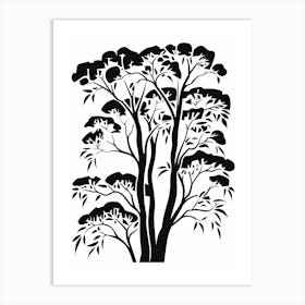 Eucalyptus Tree Simple Geometric Nature Stencil 1 Art Print