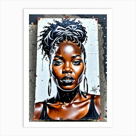 Graffiti Mural Of Beautiful Black Woman 307 Art Print