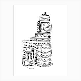 Madrid Spain Building City Line Art Illustration Art Print