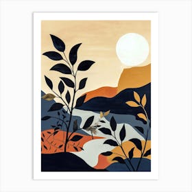 Sunset In The Mountains, Boho Style, Boho Print Art Print