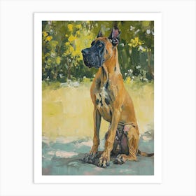 Great Dane Acrylic Painting 3 Art Print