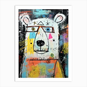 Bear 6 Basquiat style Art Print