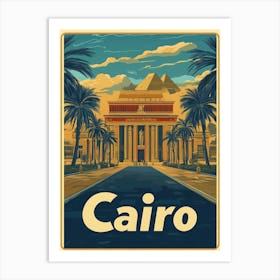 Aihrgdesign A Retro Travel Poster For Cairo Featuring The Gra A26f90b6 F8e6 43a0 9518 6fbe7aec2816 0 Art Print