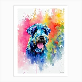 Kerry Blue Terrier Rainbow Oil Painting Dog Art Print