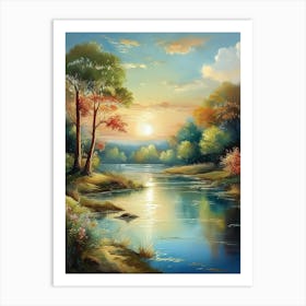 Sunset By The River 3 Art Print