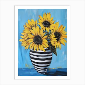 Sunflowers In A Vase 32 Art Print