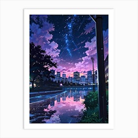 Night Sky Anime aesthetic 60 Art Print