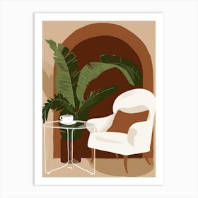 Chair And A Plant Art Print