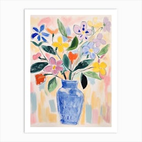 Flower Painting Fauvist Style Periwinkle 4 Art Print