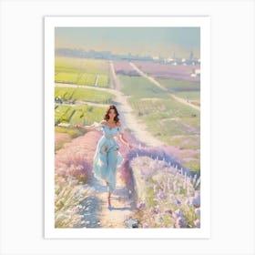 Girl In A Lavender Field Art Print