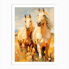 Horses Painting In Montana, Usa 1 Art Print