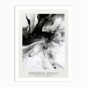 Ephemeral Beauty Abstract Black And White 4 Poster Art Print
