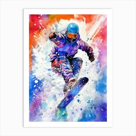 Snowboarder In The Air sport Art Print