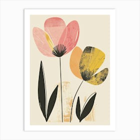 Fort Worth Flower Market Boho Minimalist Style Art Print