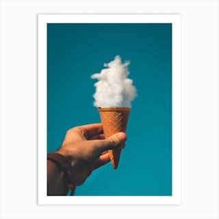 Ice Cream Cloud Surreal Art Print
