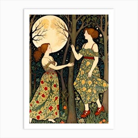 William Morris Print Moonlight In The Woods Art Print