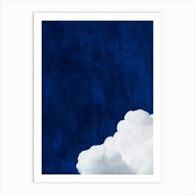 Cloud Navy Blue Art Print