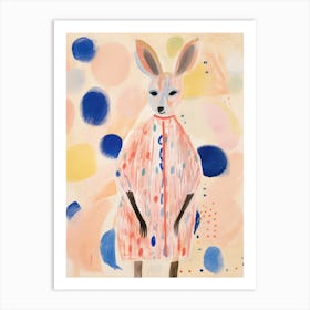 Playful Illustration Of Kangaroo For Kids Room 3 Art Print