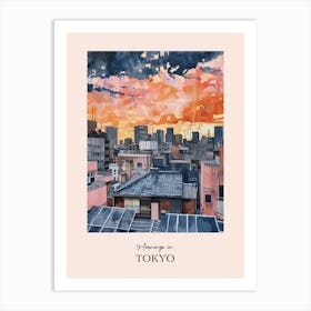 Mornings In Tokyo Rooftops Morning Skyline 4 Art Print