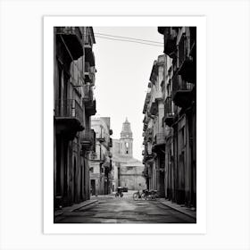 Palermo, Italy, Mediterranean Black And White Photography Analogue 4 Art Print