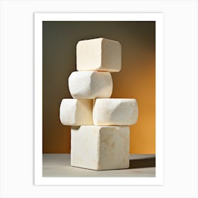 Stacked Blocks Of Cheese, Stones Art Art Print