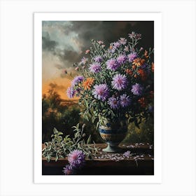 Baroque Floral Still Life Asters 6 Art Print