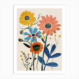 Painted Florals Asters 1 Art Print
