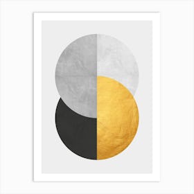 Collage with gold and black 3 Art Print