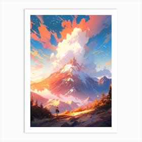 Sunset Mountain Art Print