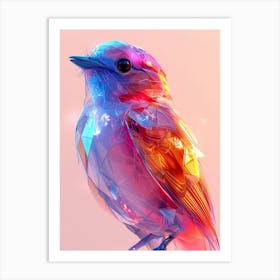 Colorful glass Bird Art Print