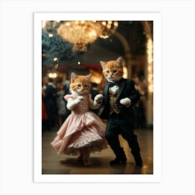 Cat Dancers Art Print