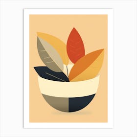 Autumn Leaves In A Bowl Art Print