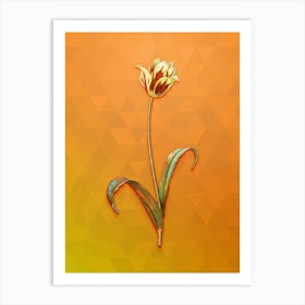 Vintage Didier's Tulip Botanical Art on Tangelo Art Print