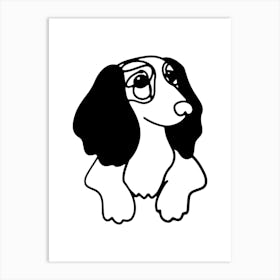 Dachshund hand drawing cute illustration 1 Poster