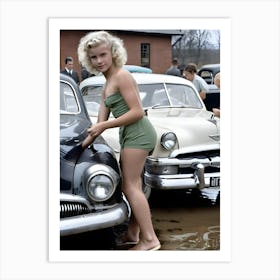 50's Style Community Car Wash Reimagined - Hall-O-Gram Creations 10 Art Print