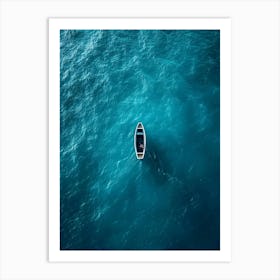 Small Boat In The Ocean Art Print