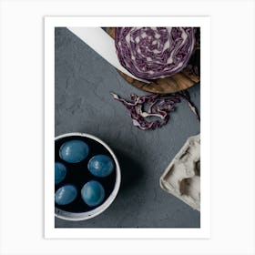 Blue Cabbage And Eggs 3 Art Print