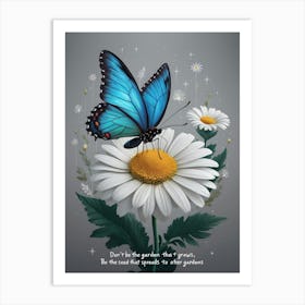 Butterfly On Daisy Art Print