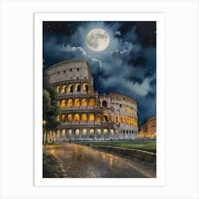 A Nighttime Reverie at the Colosseum Poster