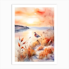 Watercolor Of A Bird Art Print