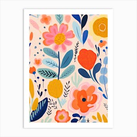 Radiant Blooms; Matisse Style Whimsical Tapestry Art Print