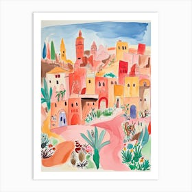 Riyadh, Dreamy Storybook Illustration 6 Art Print