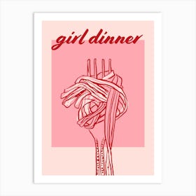 Girl Dinner Art Print