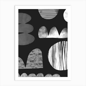 Dreamy Shapes Abstract Mono Art Print