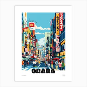 Dotonbori Osaka 1 Colourful Illustration Poster Art Print